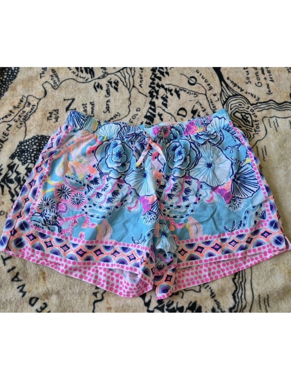 Lilly Pulitzer Size Medium Katia Shorts Bali Blue Once Upon A Tide Pull-On